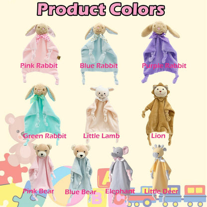 Personalized Twin Baby Loveys, Custom Animal Security Blanket, Soft Baby Comforter