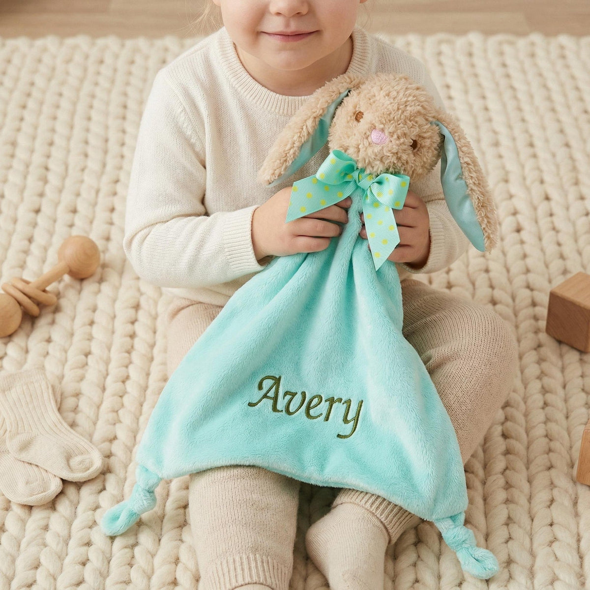 Personalized Twin Baby Loveys, Custom Animal Security Blanket, Soft Baby Comforter
