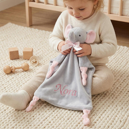 Personalized Twin Baby Loveys, Custom Animal Security Blanket, Soft Baby Comforter