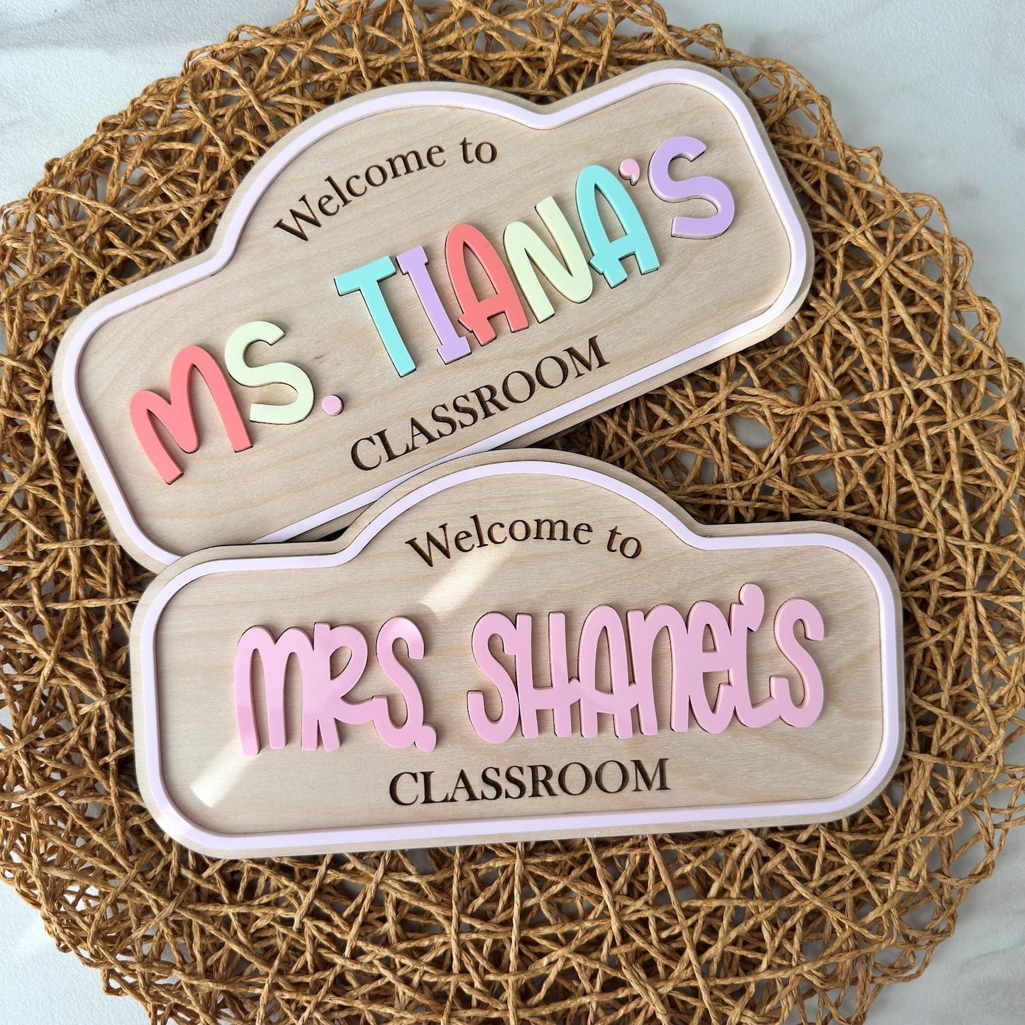 Personalized Teacher Door Sign, Custom Classroom Name Sign