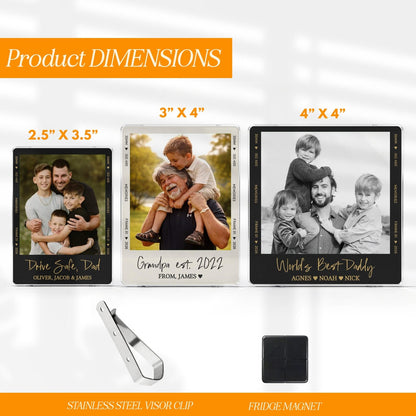 Fathers Day Gift For Dad Photo Car Visor Clip, Drive Safe Daddy, Drive Safe Sun Visor Clip