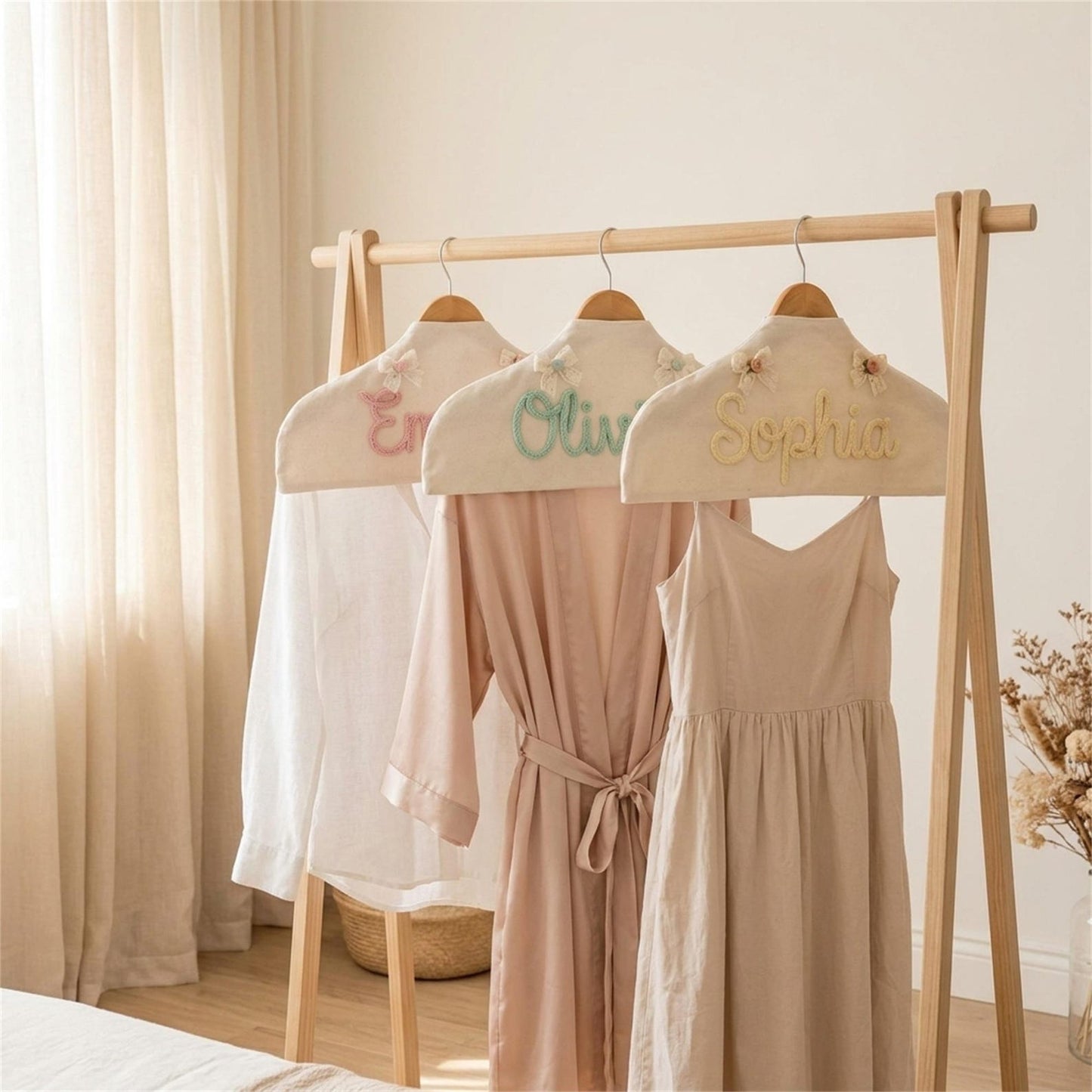 Wedding Hanger Cover, Custom Name Bridal Garment Hanger Sleeve