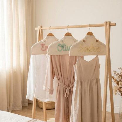 Wedding Hanger Cover, Custom Name Bridal Garment Hanger Sleeve