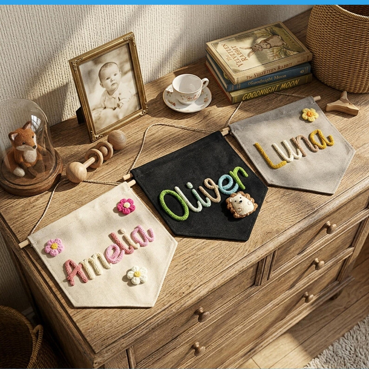 Personalized Nursery Name Sign – Custom Baby Name Wall Decor