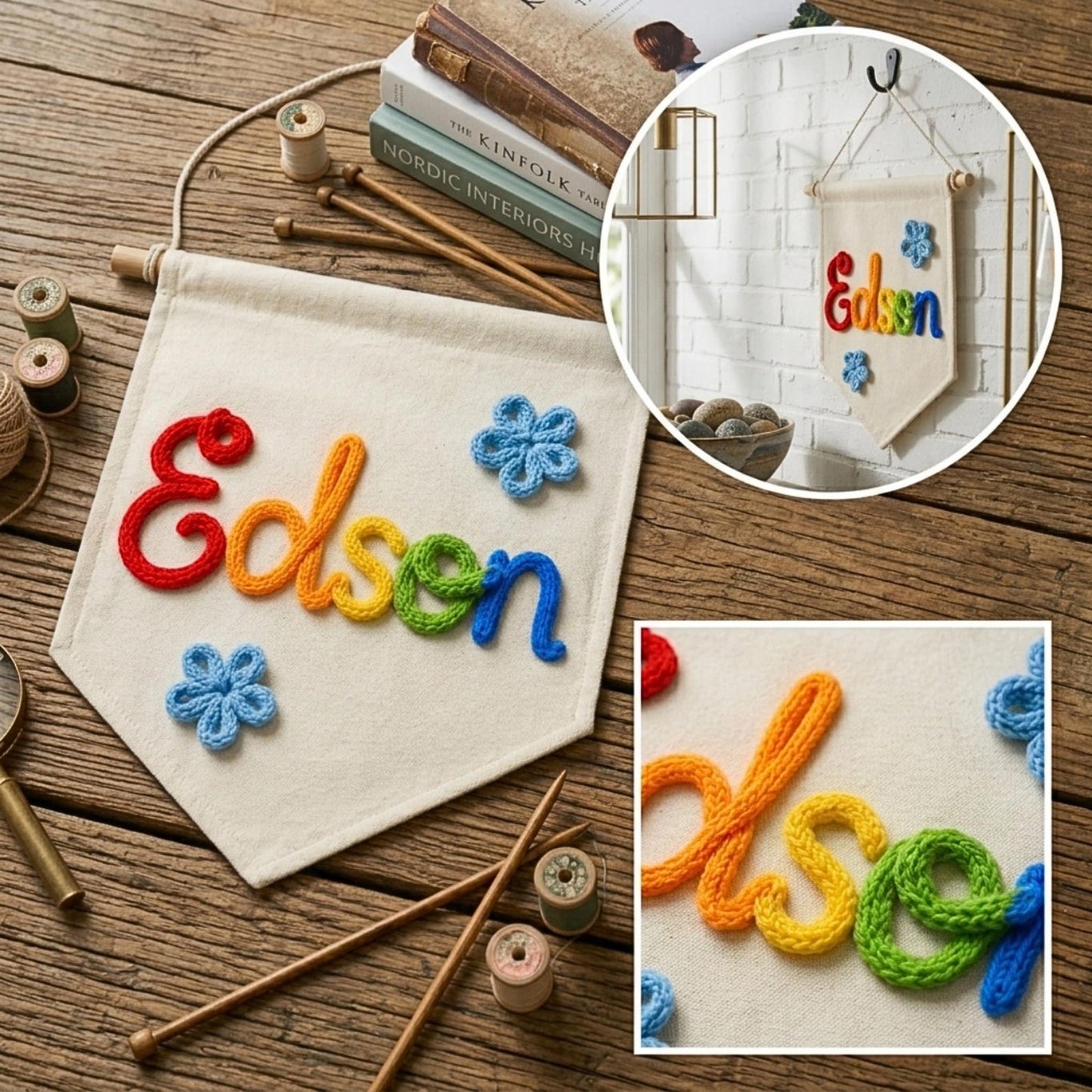 Personalized Nursery Name Sign – Custom Baby Name Wall Decor