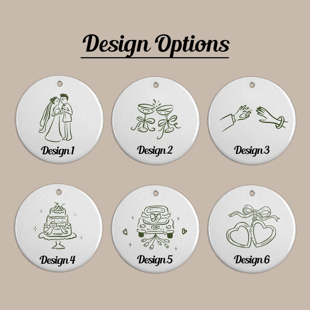 2 Sided Ceramic Ornament, Custom Engagement Gift, Personalized Engagement Gift for Engaged Couples