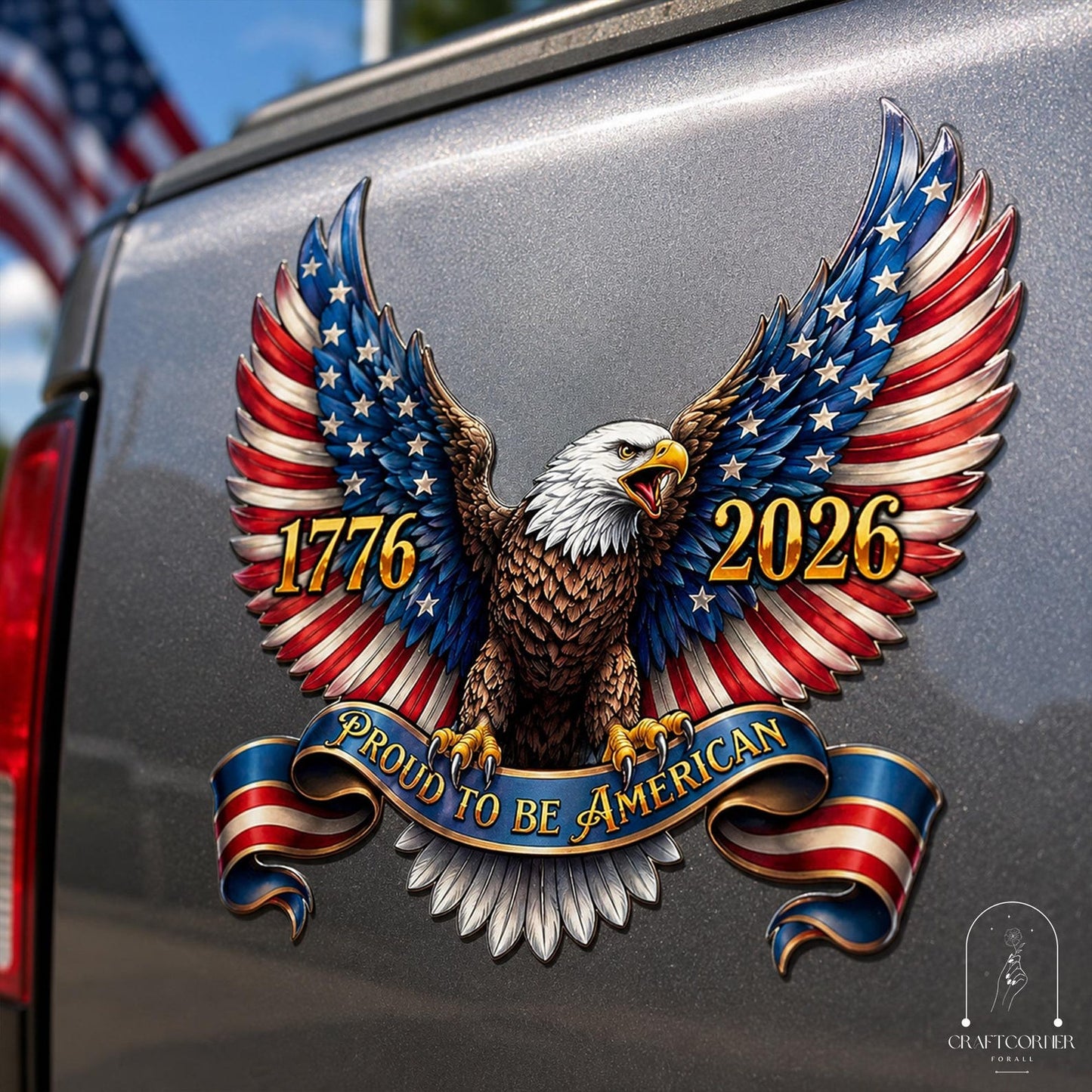 Patriotic Eagle Magnet, American Eagle Fridge Magnet, 1776 2026 Magnet