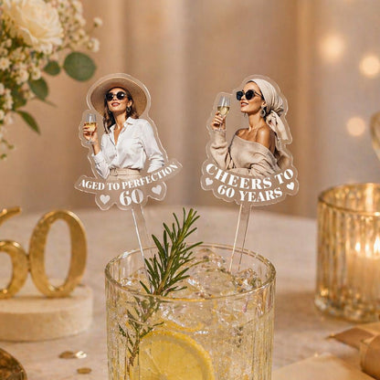 Custom Face Portrait Drink Stirrers – Personalized Acrylic Stirrers