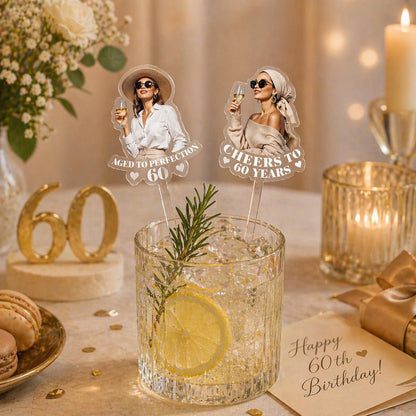 Custom Face Portrait Drink Stirrers – Personalized Acrylic Stirrers