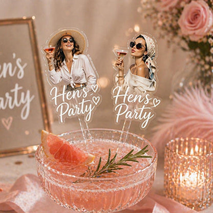 Custom Face Portrait Drink Stirrers – Personalized Acrylic Stirrers