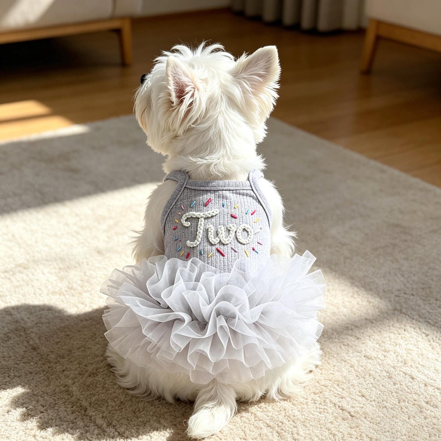 Custom Pet Tutu Dress with Name, Personalized Dog Summer Apparel