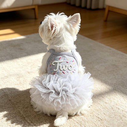 Custom Pet Tutu Dress with Name, Personalized Dog Summer Apparel