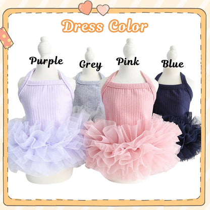 Custom Pet Tutu Dress with Name, Personalized Dog Summer Apparel