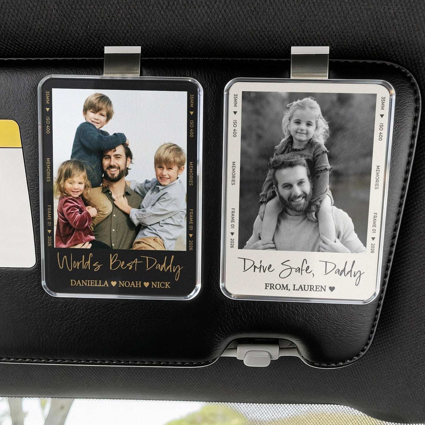 Fathers Day Gift For Dad Photo Car Visor Clip, Drive Safe Daddy, Drive Safe Sun Visor Clip