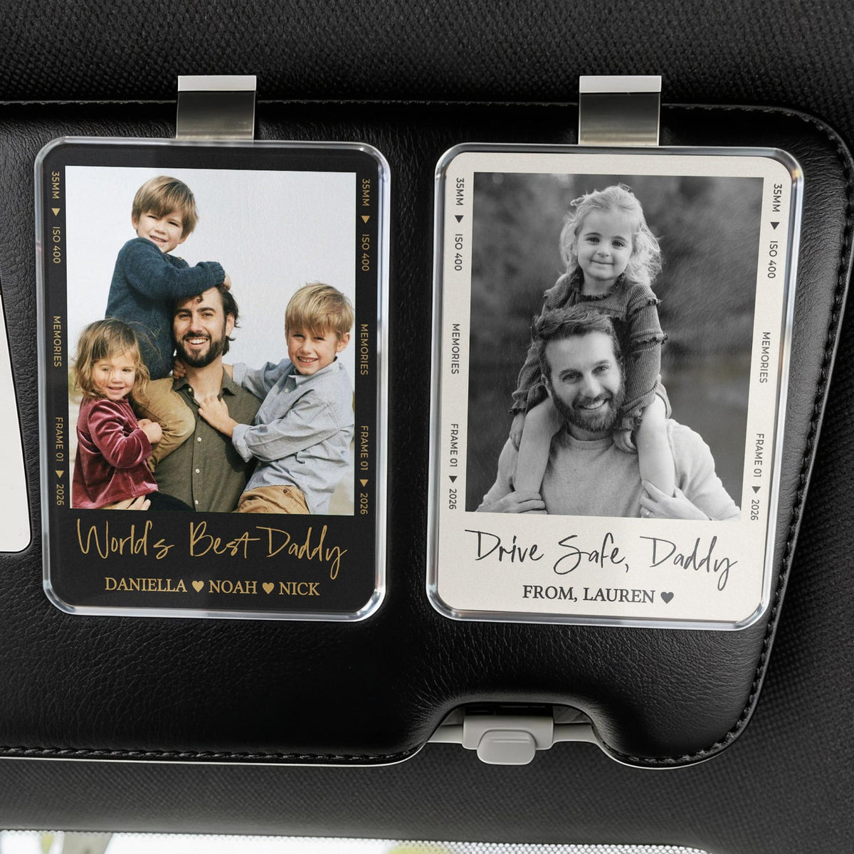Fathers Day Gift For Dad Photo Car Visor Clip, Drive Safe Daddy, Drive Safe Sun Visor Clip