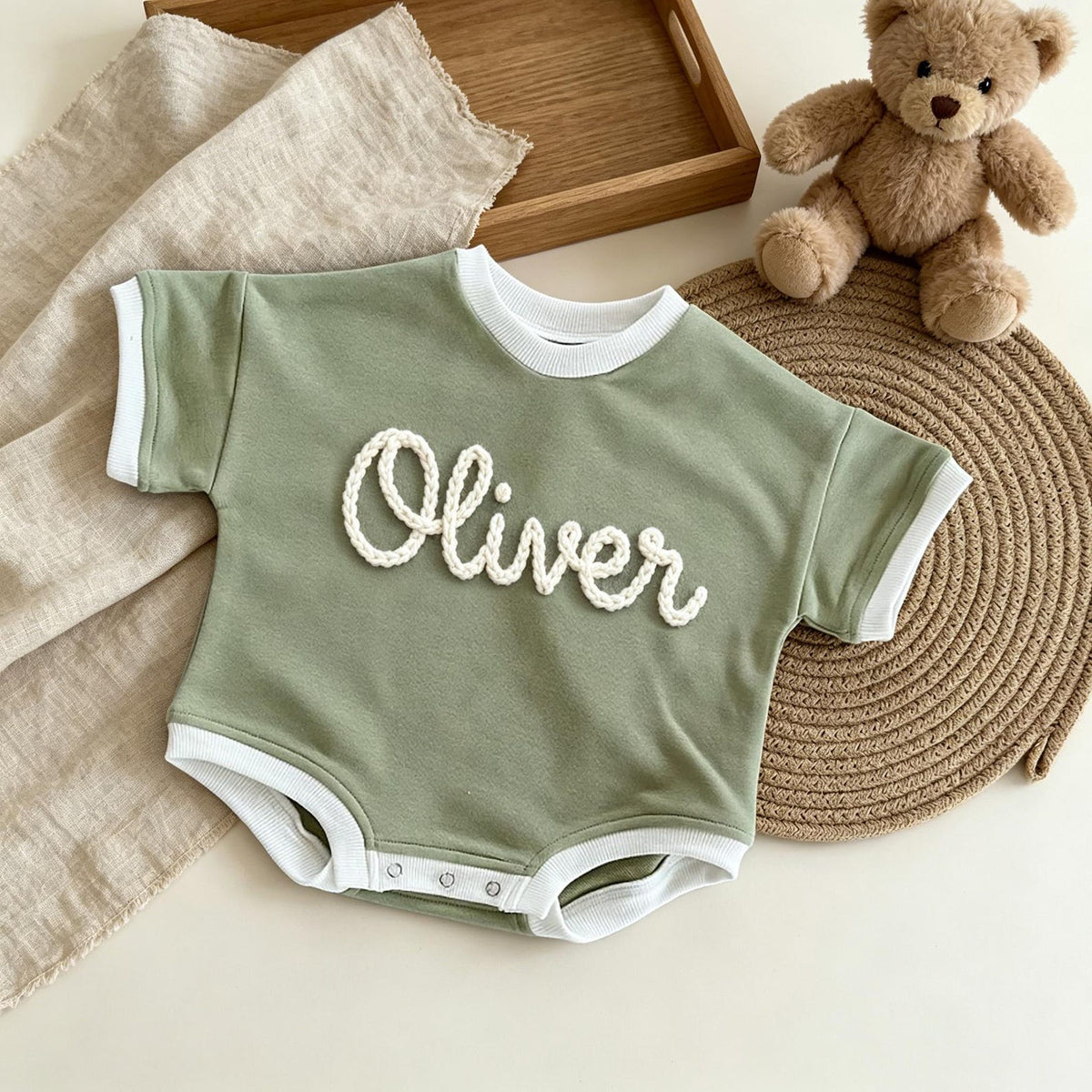 Personalized Baby Shirt with Name, Custom Baby Bubble Romper, Newborn Short Sleeve Outfit