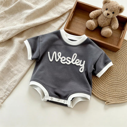 Personalized Baby Shirt with Name, Custom Baby Bubble Romper, Newborn Short Sleeve Outfit