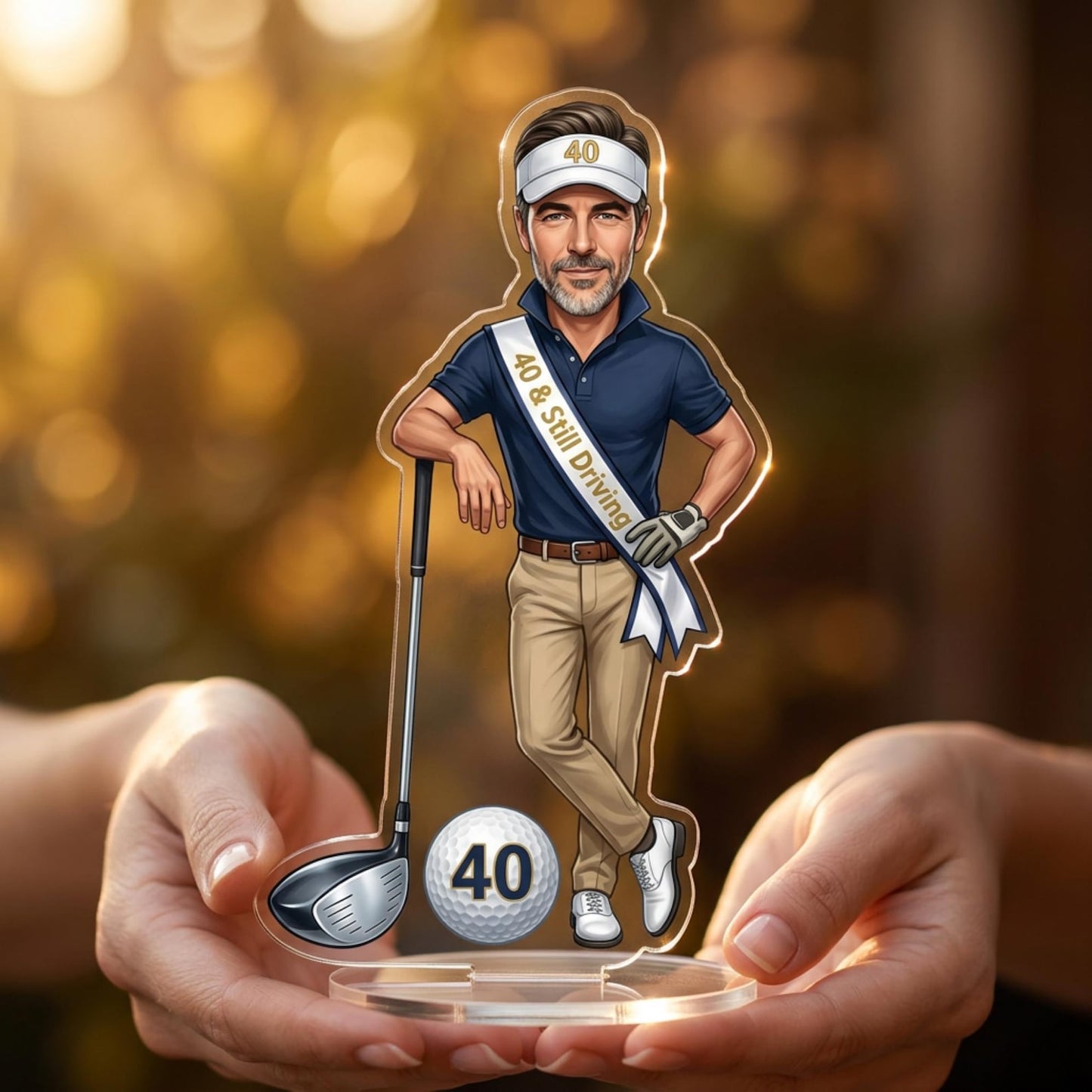 Golf Birthday Caricature Standee & Cake Topper | Personalised from Photo