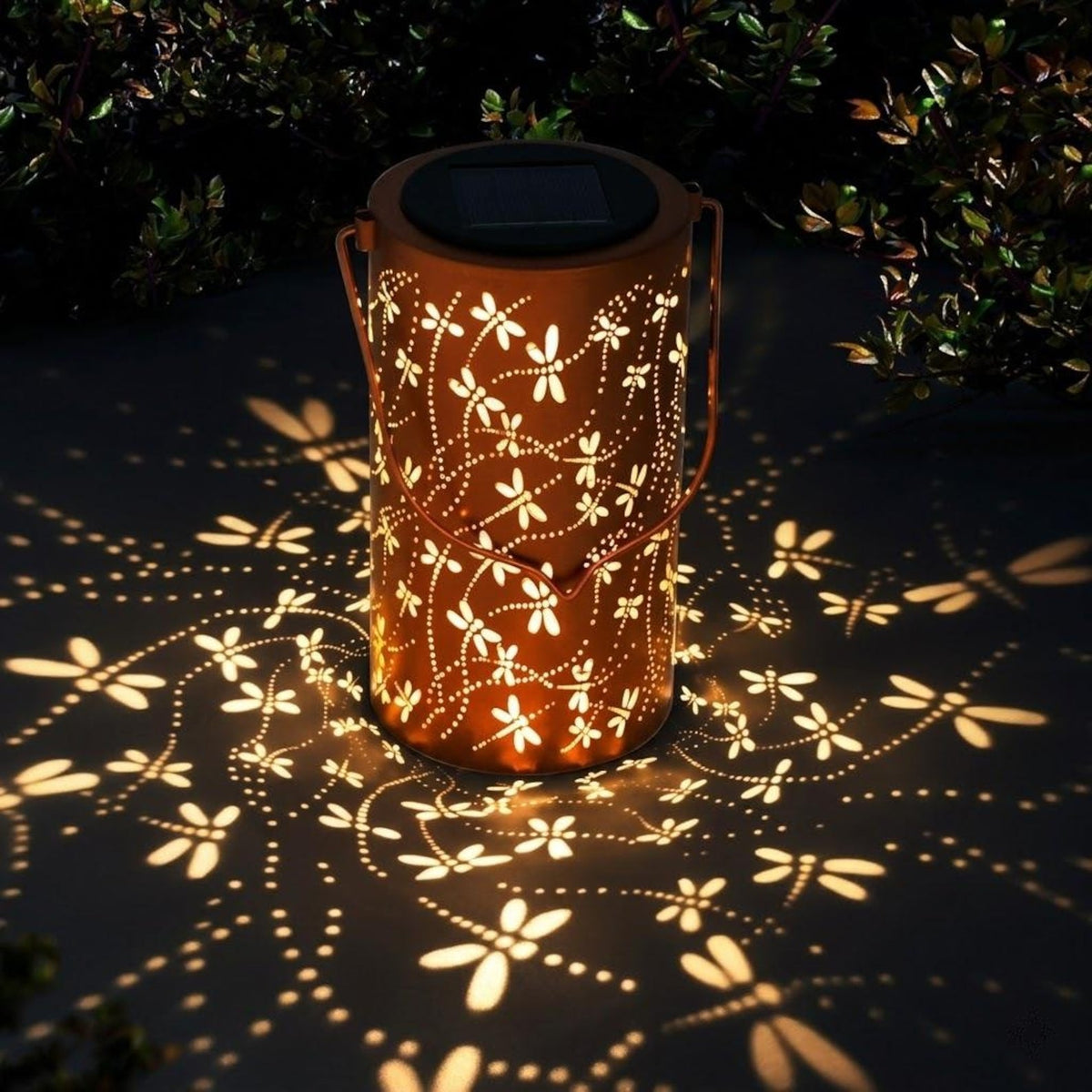 Metal Hanging Light, Shadow Casting Garden Decor