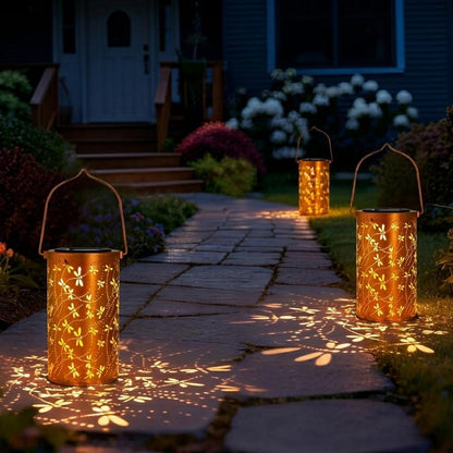 Metal Hanging Light, Shadow Casting Garden Decor