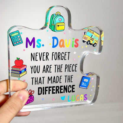 Personalized Teacher Appreciation Gift, Custom Thank You Plaque for Teacher