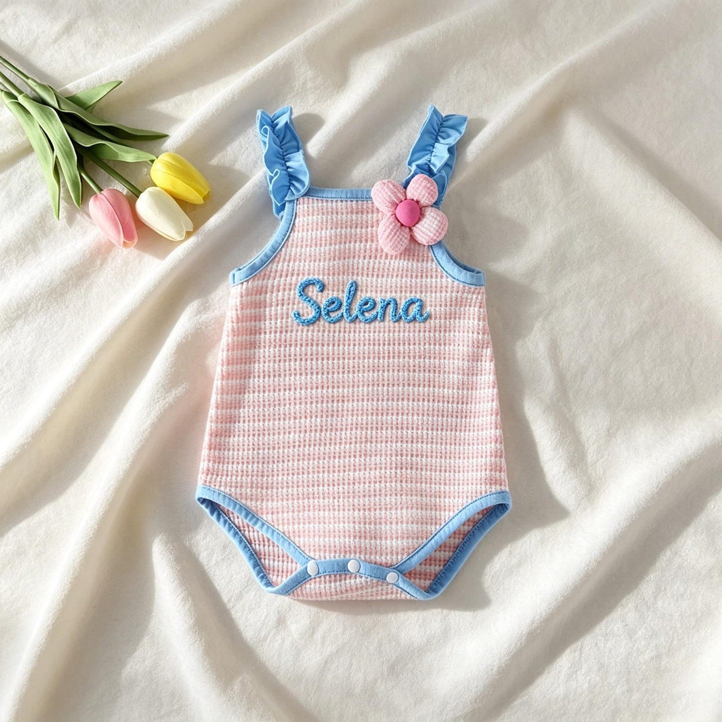 Personalized Baby Name Romper, Toddler Girl Romper, Newborn Smocked Outfit