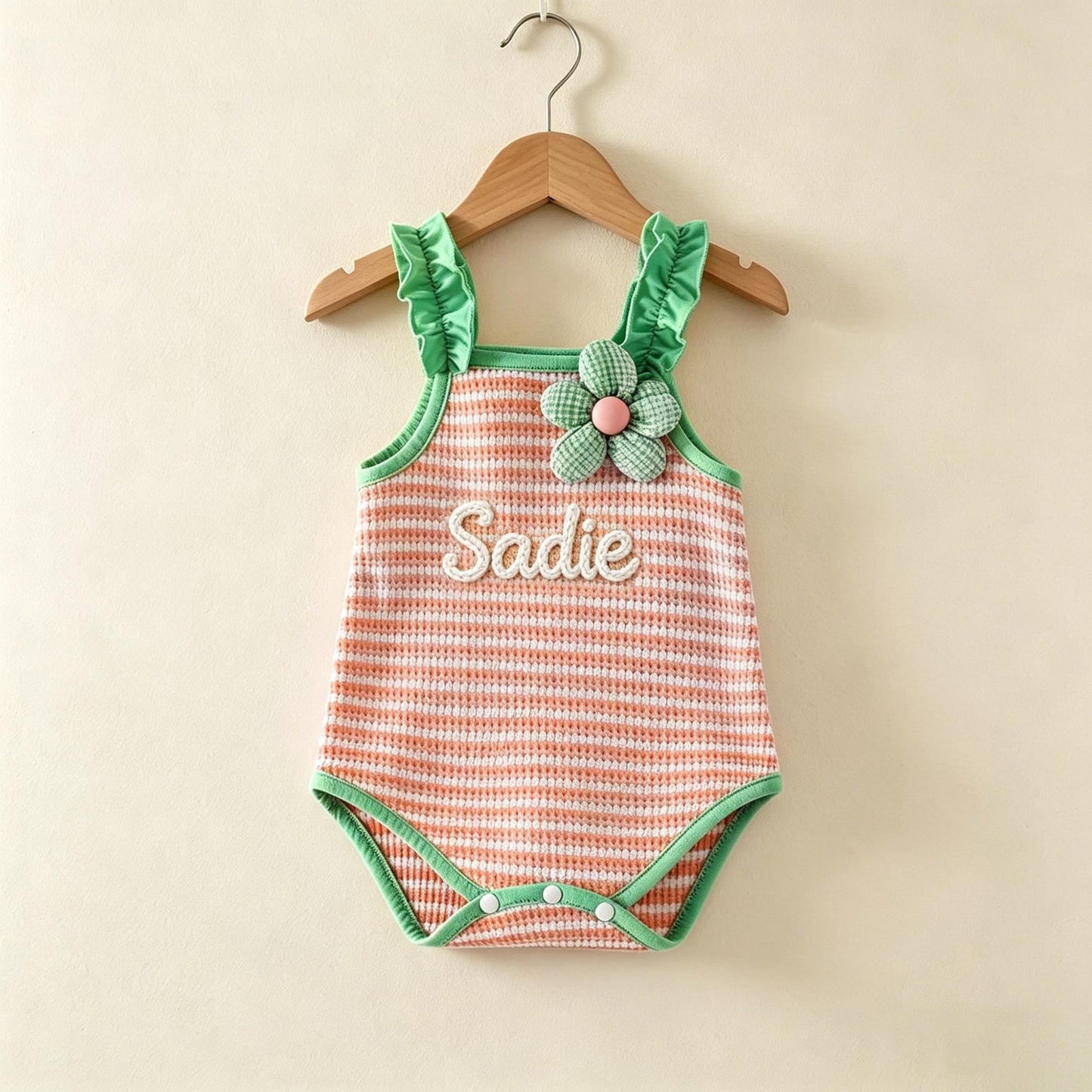 Personalized Baby Name Romper, Toddler Girl Romper, Newborn Smocked Outfit