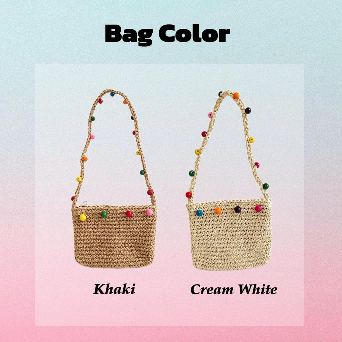 Personalized Name Straw Crossbody Bag, Custom Embroidery Kids Shoulder Bag