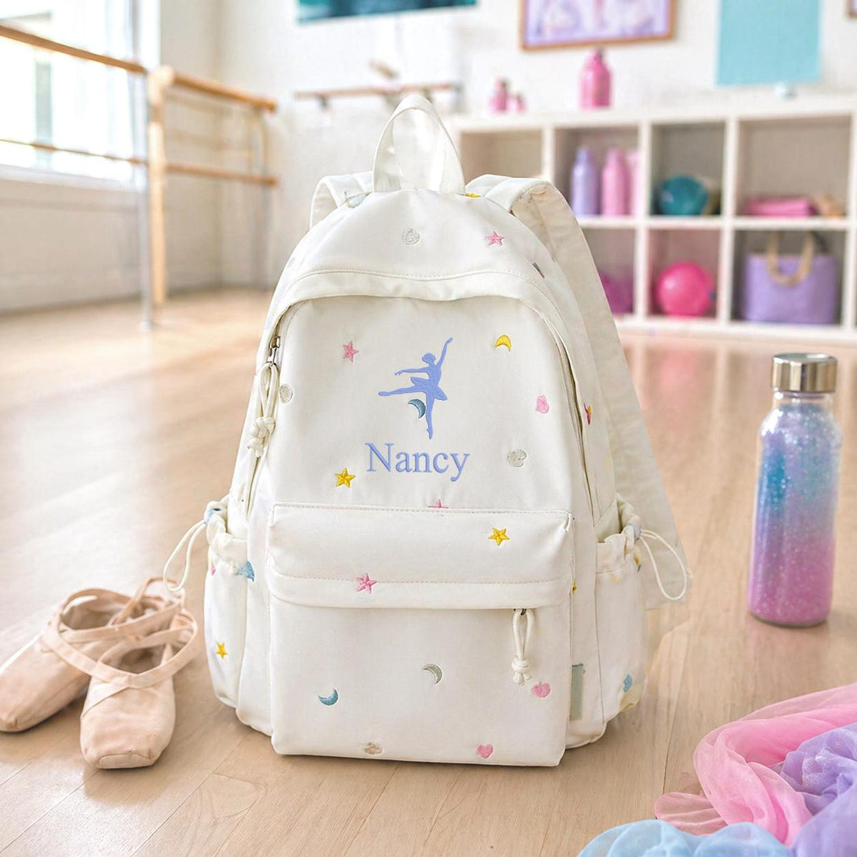 Personalized Embroidered Kids Backpack, Personalized Name Double Shoulder Bag