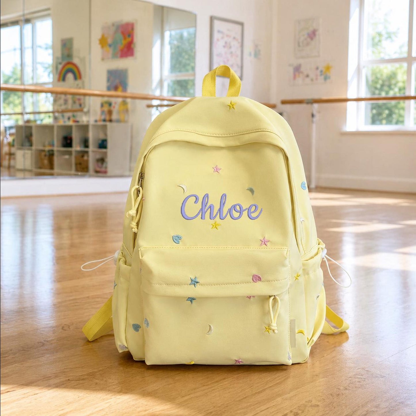 Personalized Embroidered Kids Backpack, Personalized Name Double Shoulder Bag