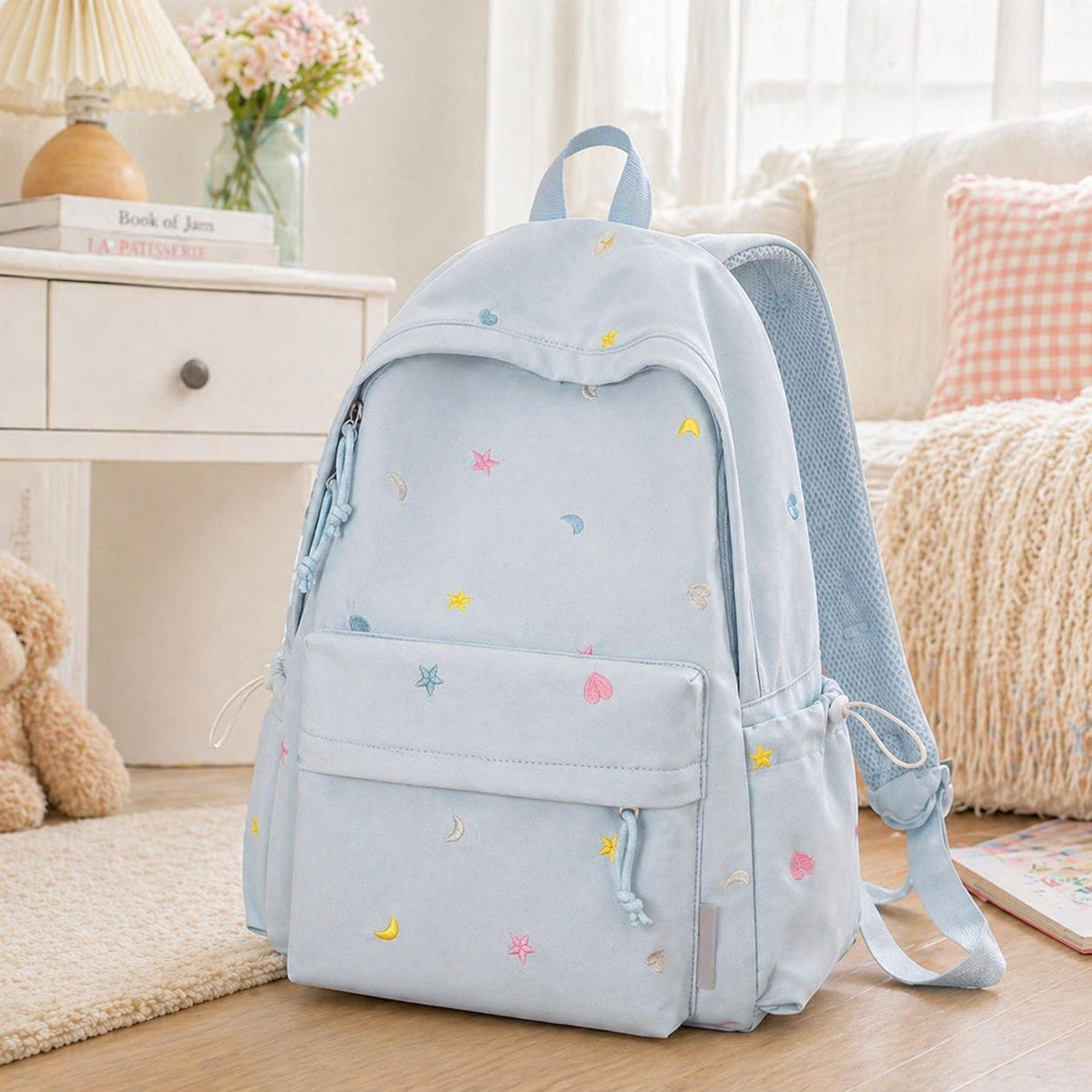 Personalized Embroidered Kids Backpack, Personalized Name Double Shoulder Bag