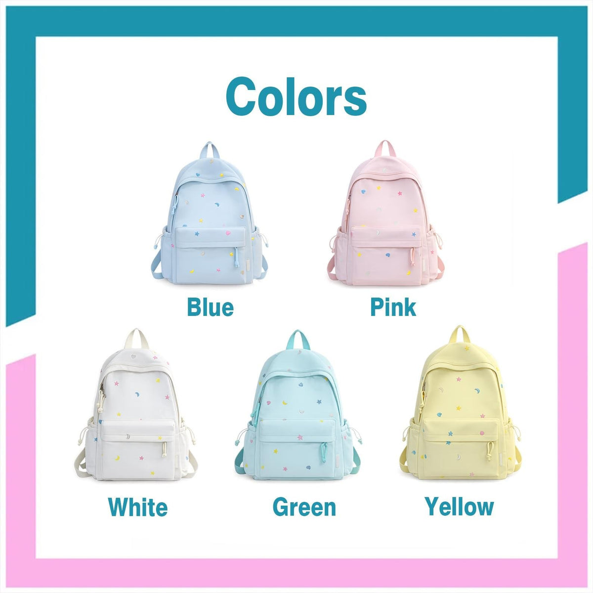 Personalized Embroidered Kids Backpack, Personalized Name Double Shoulder Bag