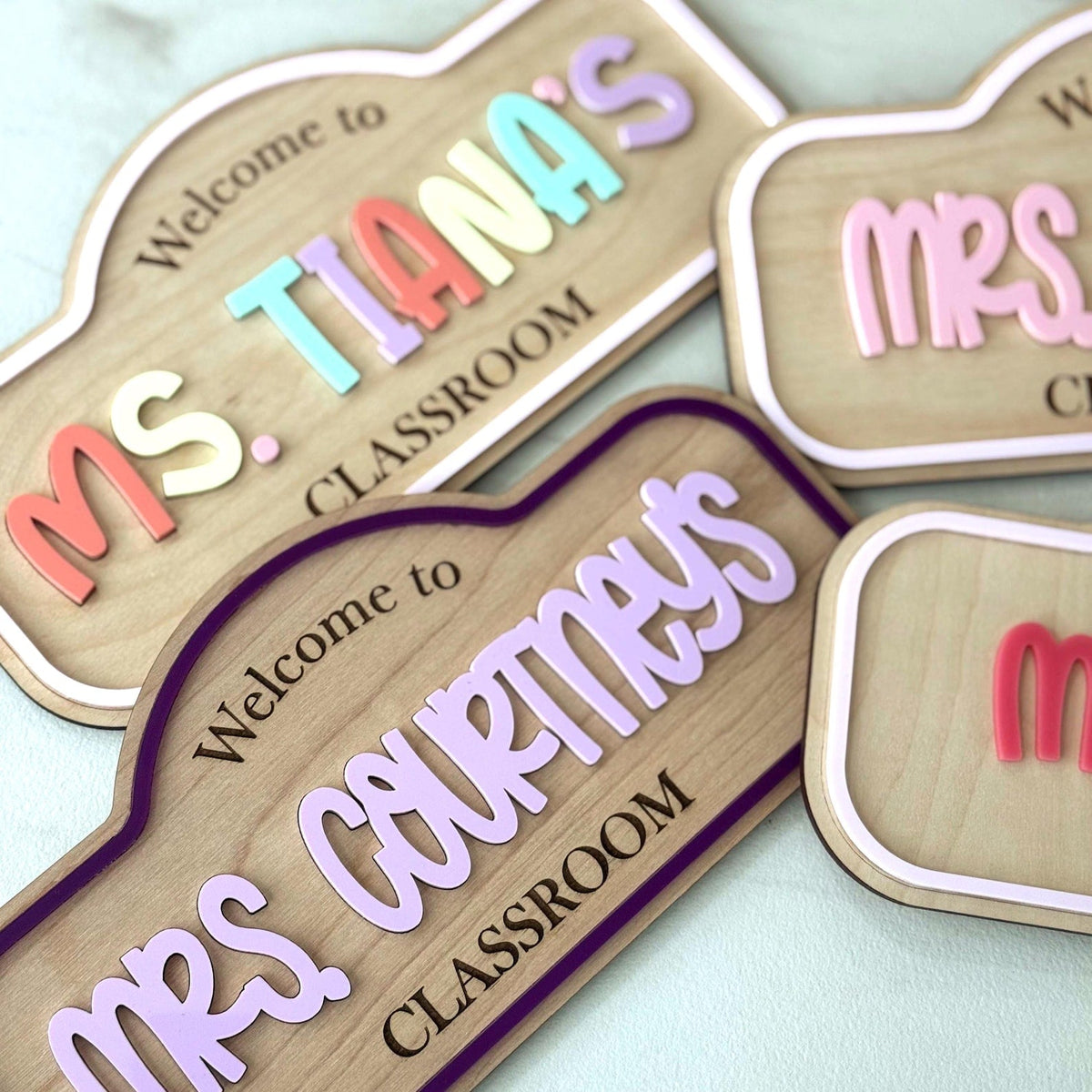 Personalized Teacher Door Sign, Custom Classroom Name Sign