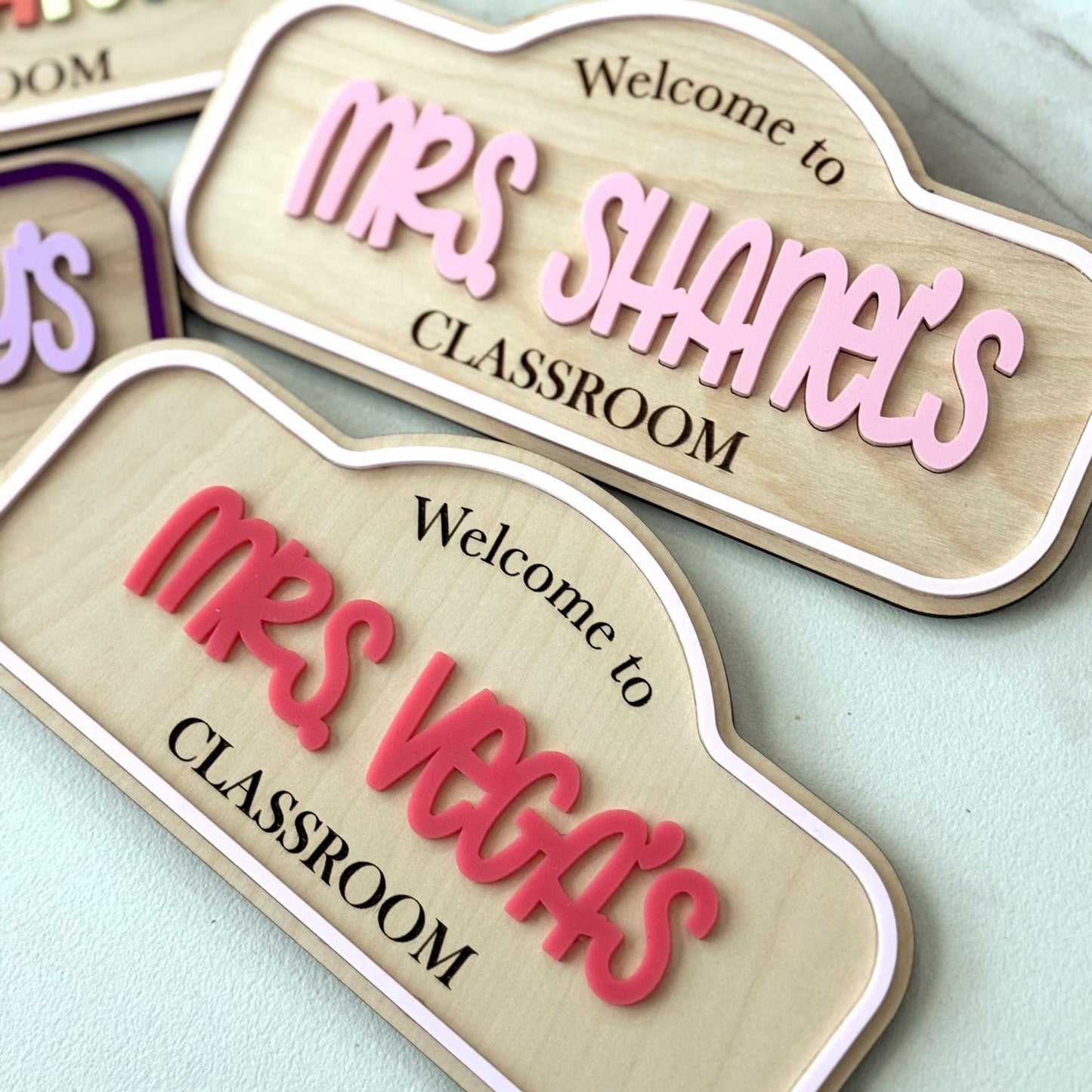 Personalized Teacher Door Sign, Custom Classroom Name Sign