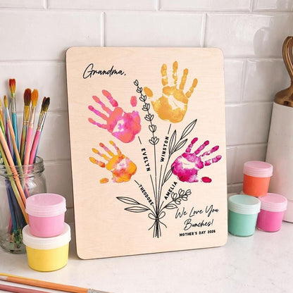 Personalized Fathers Day handprint Art Project Best Dad Best Grandpa with Paint