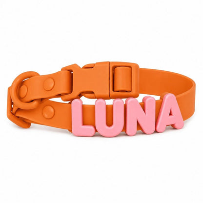 Customizable Silicone Dog Collar with Name | Pastel Puppy Pet Collar