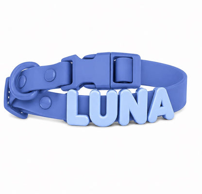 Customizable Silicone Dog Collar with Name | Pastel Puppy Pet Collar