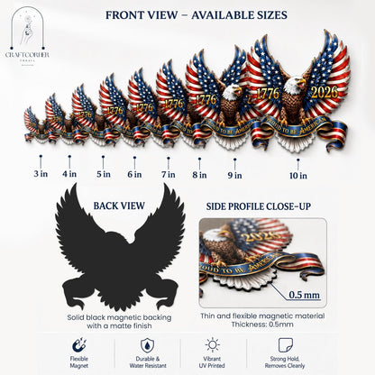 Patriotic Eagle Magnet, American Eagle Fridge Magnet, 1776 2026 Magnet