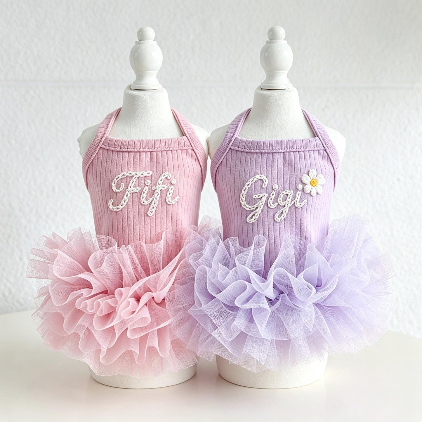 Custom Pet Tutu Dress with Name, Personalized Dog Summer Apparel