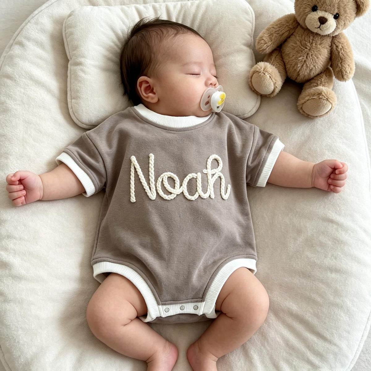 Personalized Baby Shirt with Name, Custom Baby Bubble Romper, Newborn Short Sleeve Outfit