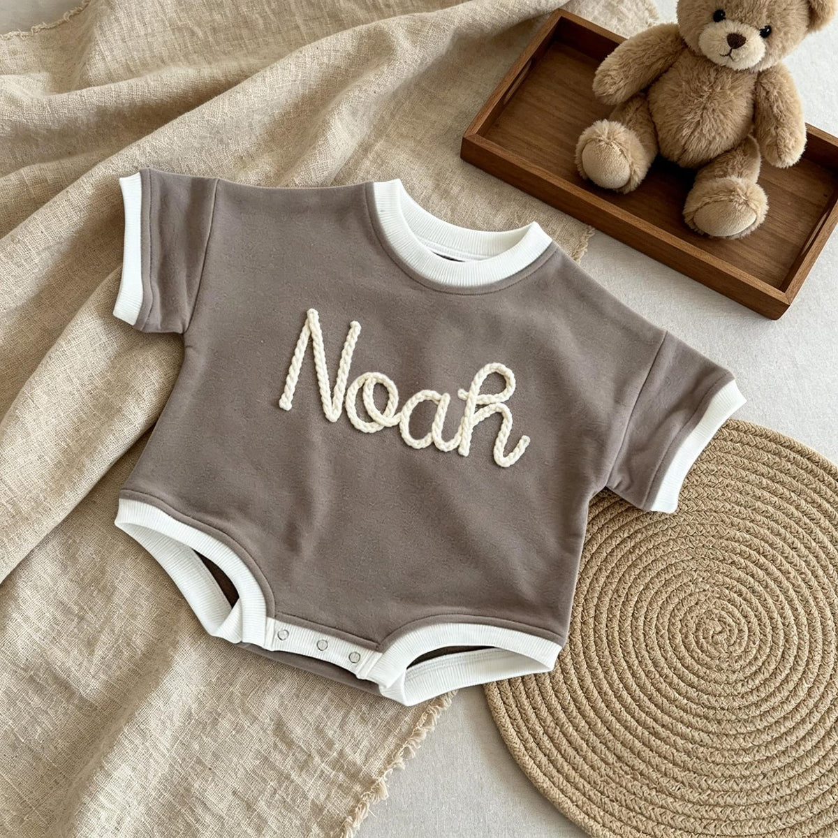 Personalized Baby Shirt with Name, Custom Baby Bubble Romper, Newborn Short Sleeve Outfit