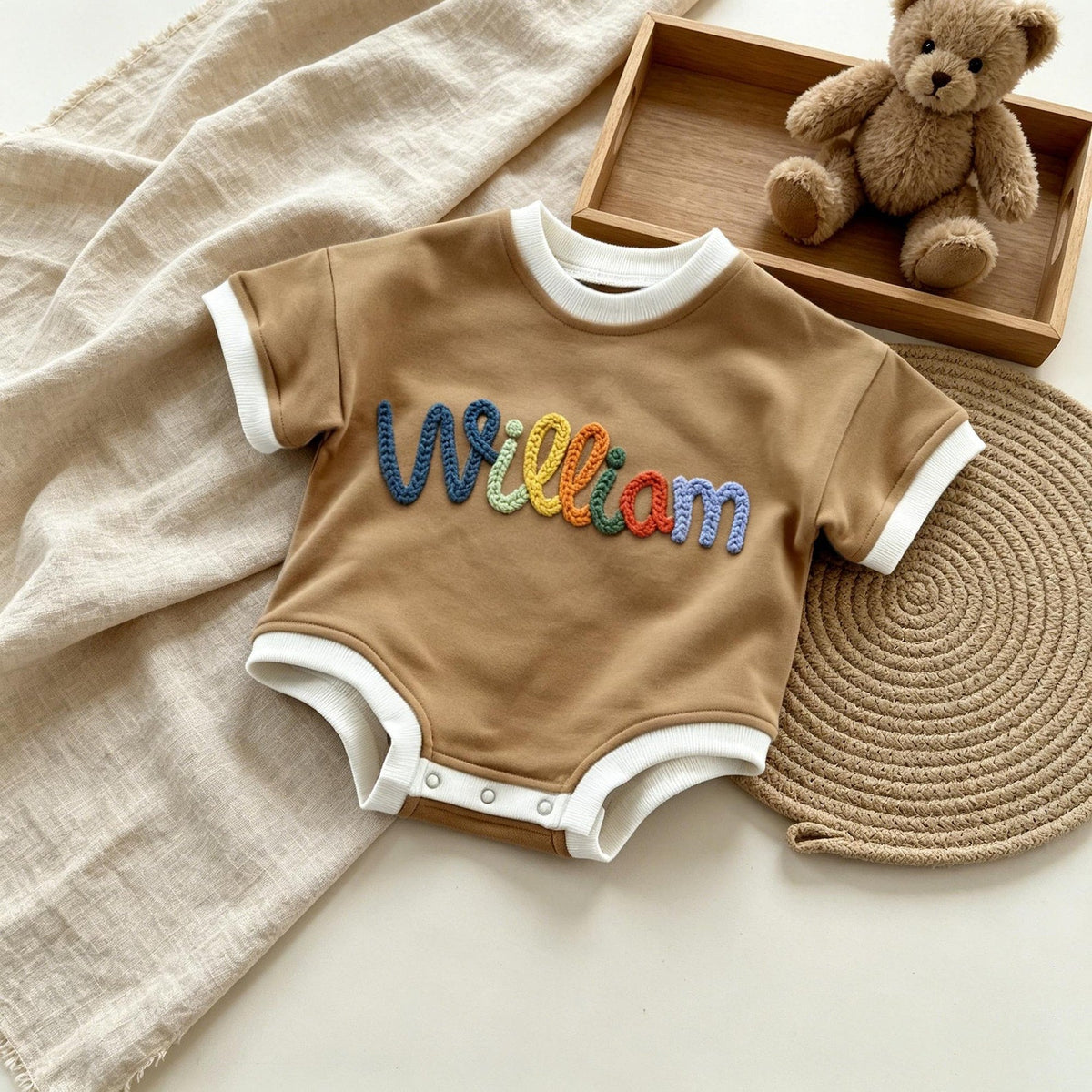 Personalized Baby Shirt with Name, Custom Baby Bubble Romper, Newborn Short Sleeve Outfit