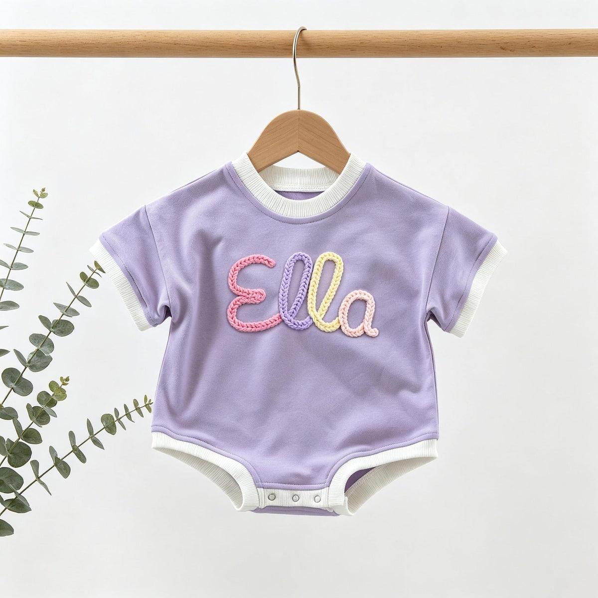 Personalized Baby Shirt with Name, Custom Baby Bubble Romper, Newborn Short Sleeve Outfit