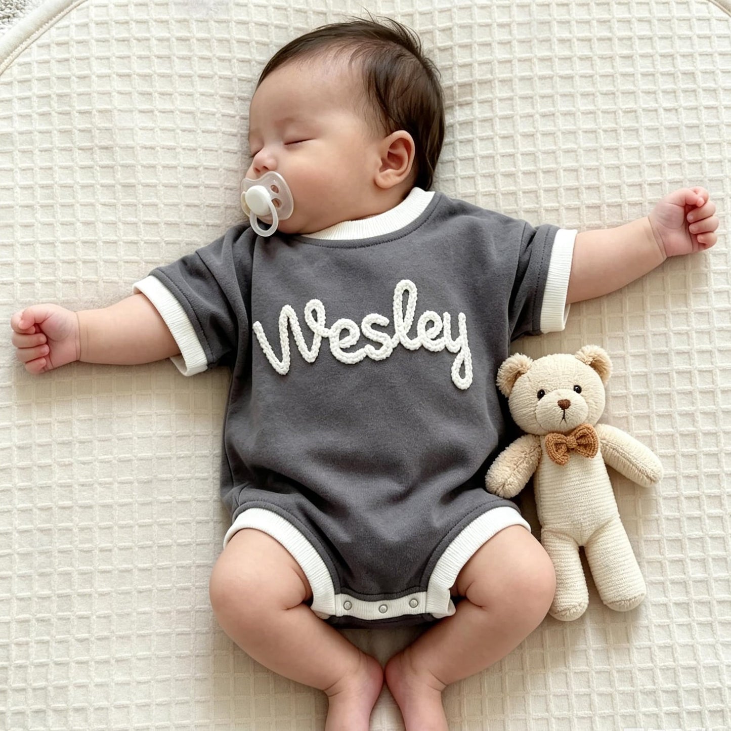 Personalized Baby Shirt with Name, Custom Baby Bubble Romper, Newborn Short Sleeve Outfit