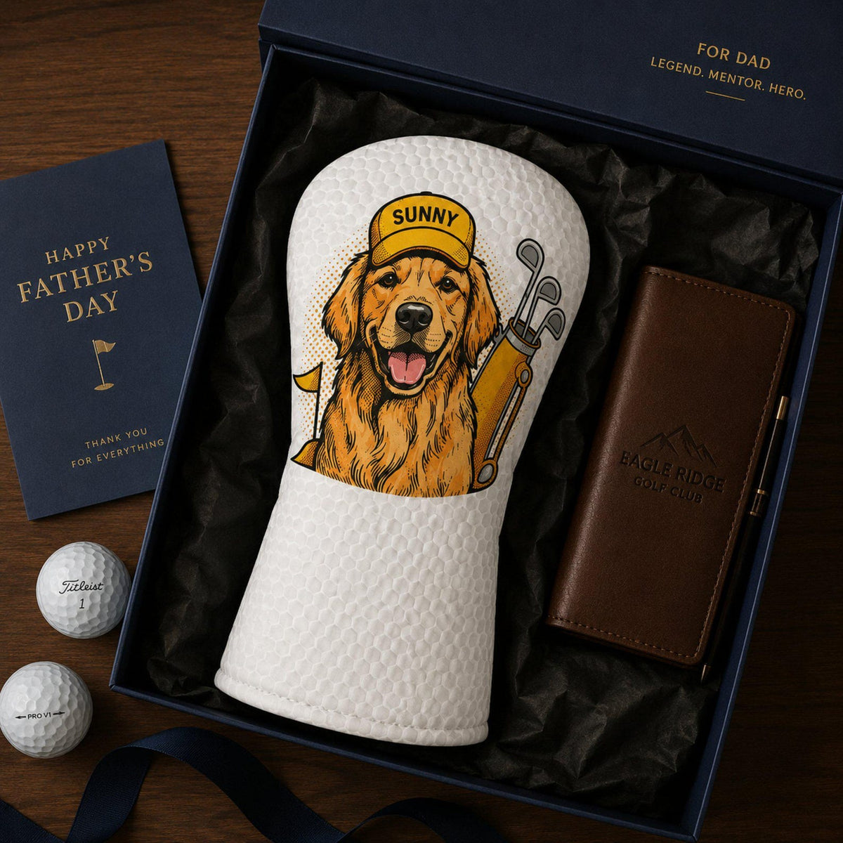 Custom Dog Name Golf Club Head Cover, Personalized Pet Photo Driver Cover