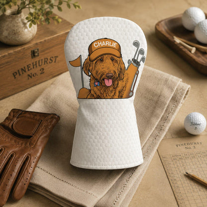 Custom Dog Name Golf Club Head Cover, Personalized Pet Photo Driver Cover