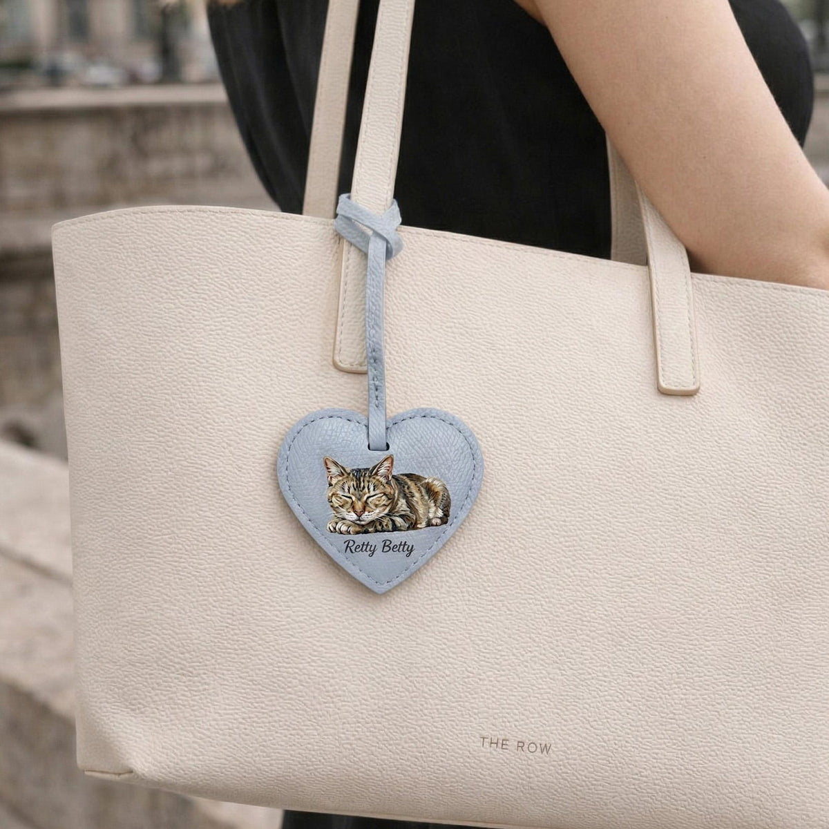 Custom Pet Portrait Leather Bag Charm, Personalized Dog Cat Purse Charm