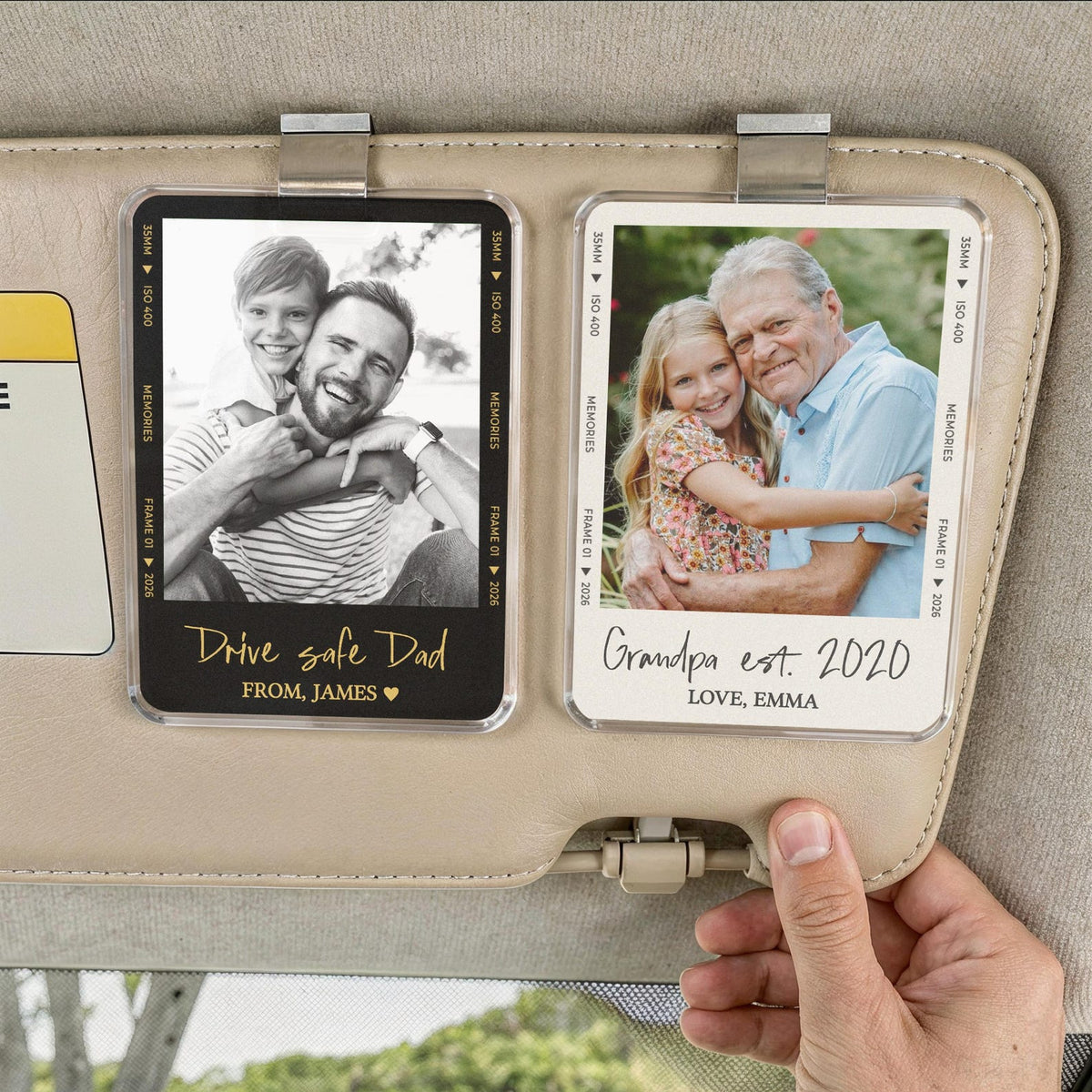 Fathers Day Gift For Dad Photo Car Visor Clip, Drive Safe Daddy, Drive Safe Sun Visor Clip