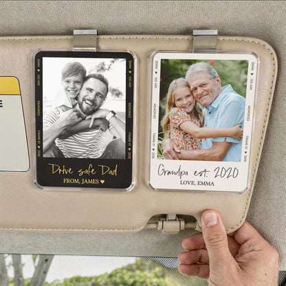 Fathers Day Gift For Dad Photo Car Visor Clip, Drive Safe Daddy, Drive Safe Sun Visor Clip