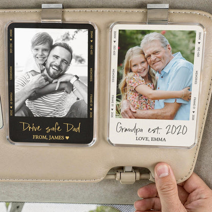 Fathers Day Gift For Dad Photo Car Visor Clip, Drive Safe Daddy, Drive Safe Sun Visor Clip